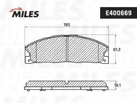 Тормозные колодки дисковые передняя ось MILES E400669