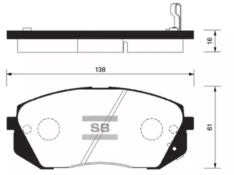 Тормозные колодки дисковые передняя ось SANGSIN SP1196