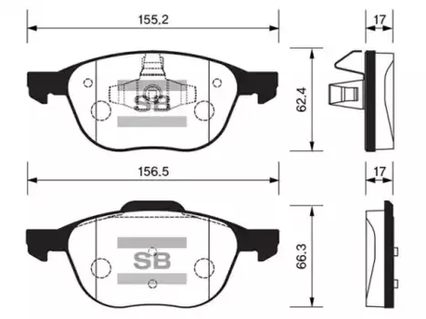 Тормозные колодки дисковые передняя ось SANGSIN SP1260