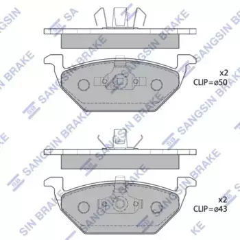 Тормозные колодки дисковые передняя ось SANGSIN SP1701