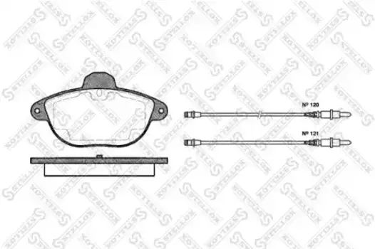 Тормозные колодки дисковые передняя ось STELLOX 619 004B-SX