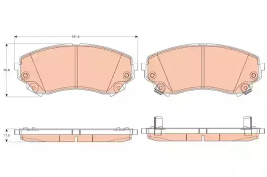 Тормозные колодки дисковые передняя ось TRW GDB4456