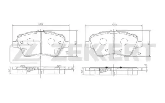 Тормозные колодки дисковые передняя ось ZEKKERT BS1693