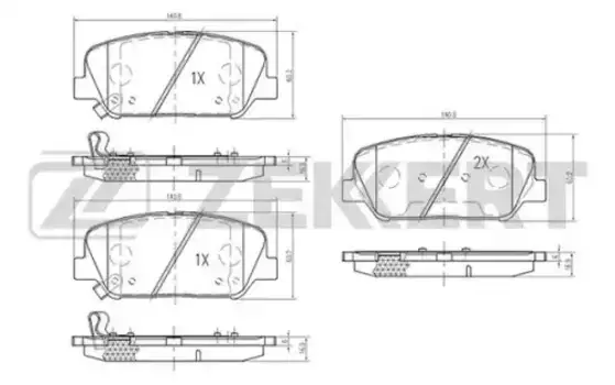 Тормозные колодки дисковые передняя ось ZEKKERT BS1884