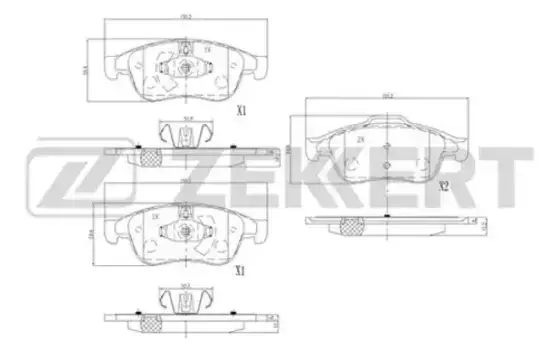 Тормозные колодки дисковые передняя ось ZEKKERT BS-2800
