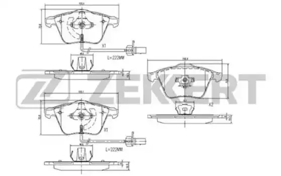 Тормозные колодки дисковые передняя ось ZEKKERT BS-1173