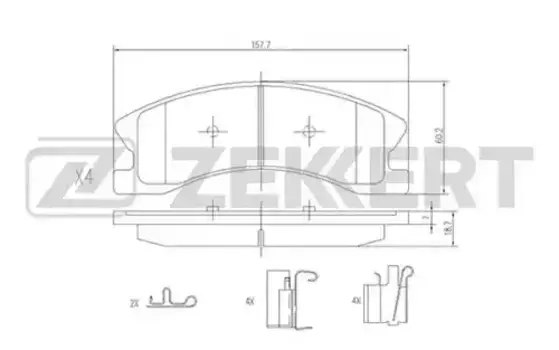 Тормозные колодки дисковые передняя ось ZEKKERT BS-1278