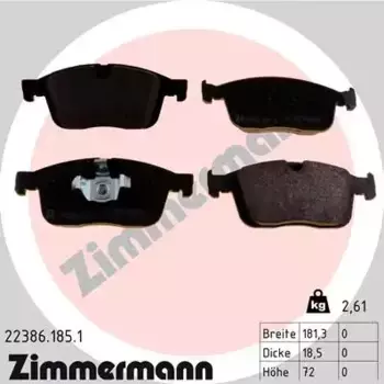 Тормозные колодки дисковые передняя ось ZIMMERMANN 22386.185.1