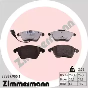 Тормозные колодки дисковые передняя ось ZIMMERMANN 23587.900.1