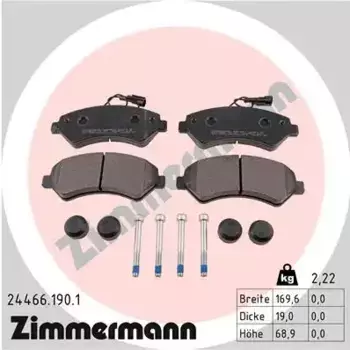 Тормозные колодки дисковые передняя ось ZIMMERMANN 24466.190.1