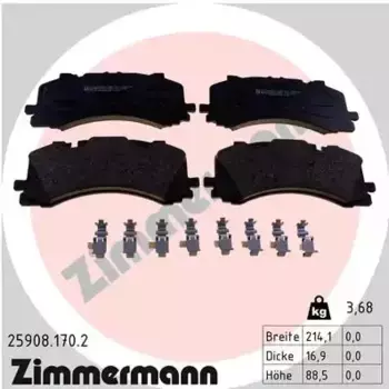 Тормозные колодки дисковые передняя ось ZIMMERMANN 25908.170.2