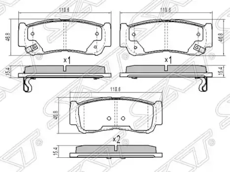 Тормозные колодки дисковые SAT ST-58302-2BA20