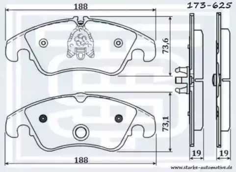 Тормозные колодки дисковые STARKE 173625