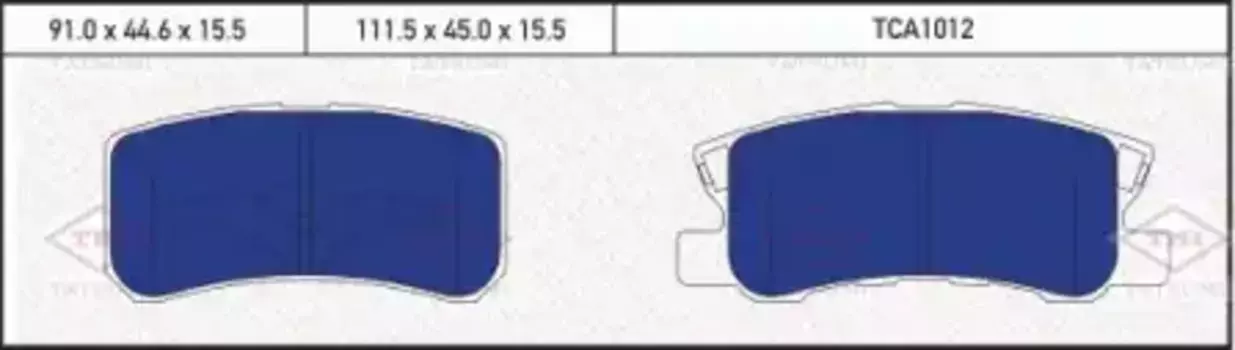 Тормозные колодки дисковые TATSUMI TCA1012