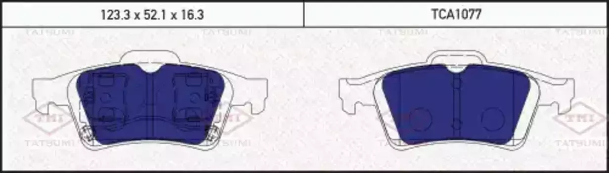 Тормозные колодки дисковые TATSUMI TCA1077