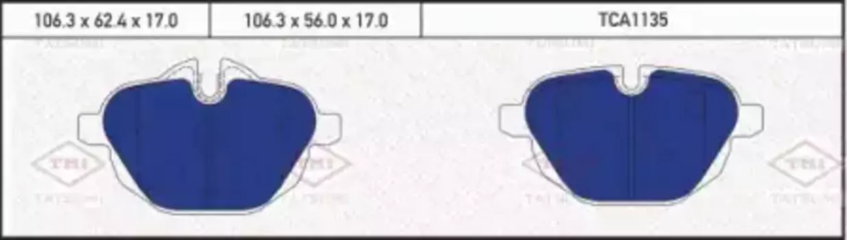 Тормозные колодки дисковые TATSUMI TCA1135