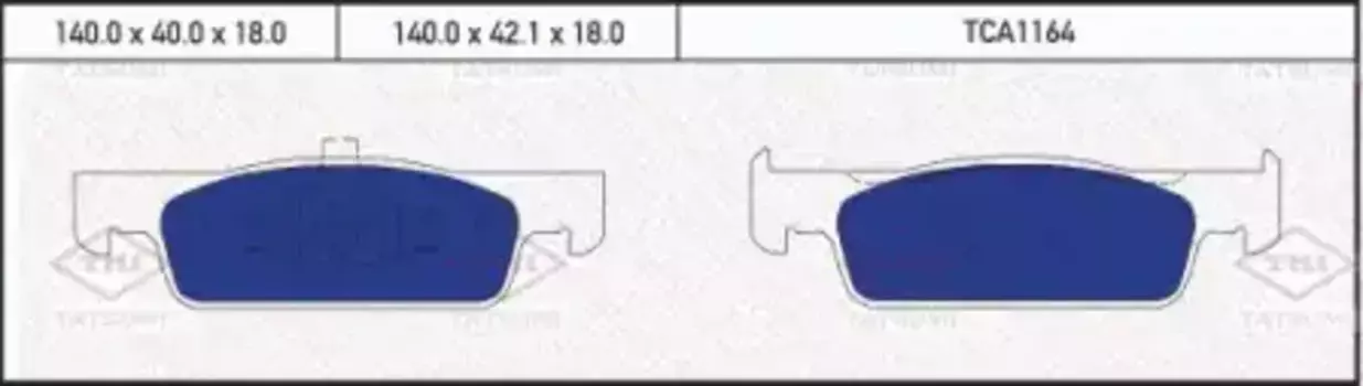 Тормозные колодки дисковые TATSUMI TCA1164