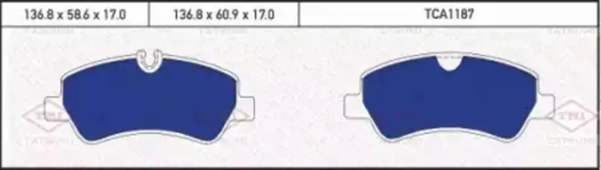Тормозные колодки дисковые TATSUMI TCA1187