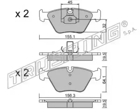 Тормозные колодки дисковые TRUSTING 216.3
