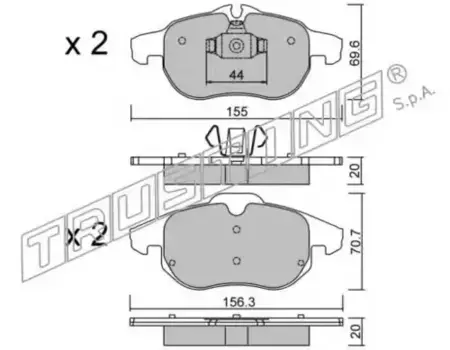 Тормозные колодки дисковые TRUSTING 556.0
