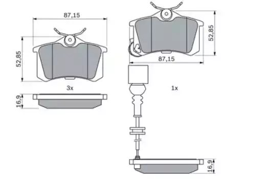 Тормозные колодки дисковые задняя ось BOSCH 0 986 424 813