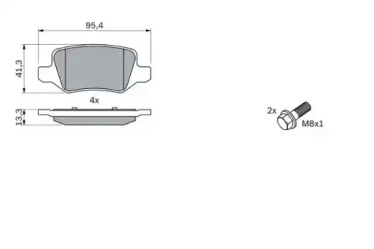 Тормозные колодки дисковые задняя ось BOSCH 0 986 494 023