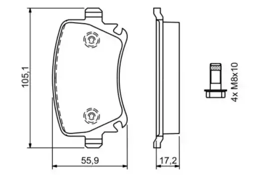 Тормозные колодки дисковые задняя ось BOSCH 0 986 494 062