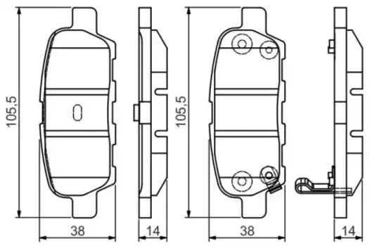 Тормозные колодки дисковые задняя ось BOSCH 0 986 495 089