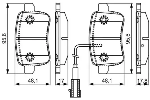 Тормозные колодки дисковые задняя ось BOSCH 0 986 495 305
