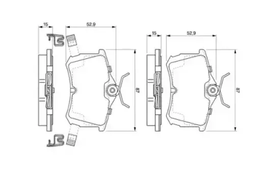 Тормозные колодки дисковые задняя ось BOSCH 0 986 424 661