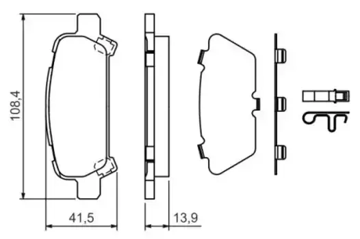 Тормозные колодки дисковые задняя ось BOSCH 0 986 424 650
