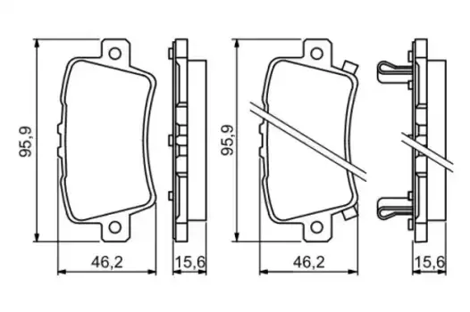 Тормозные колодки дисковые задняя ось BOSCH 0 986 494 249