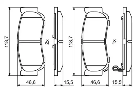 Тормозные колодки дисковые задняя ось BOSCH 0 986 494 230
