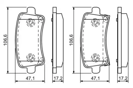Тормозные колодки дисковые задняя ось BOSCH 0 986 494 297