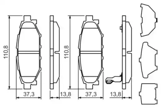 Тормозные колодки дисковые задняя ось BOSCH 0 986 494 444