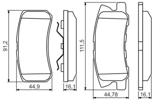 Тормозные колодки дисковые задняя ось BOSCH 0 986 495 357