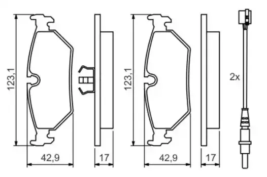 Тормозные колодки дисковые задняя ось BOSCH 0 986 424 027
