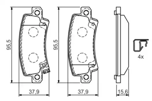 Тормозные колодки дисковые задняя ось BOSCH 0 986 424 790