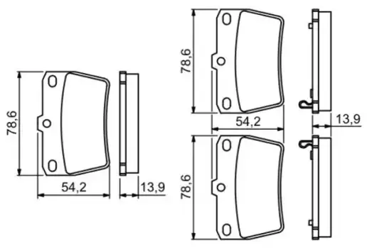 Тормозные колодки дисковые задняя ось BOSCH 0 986 494 350