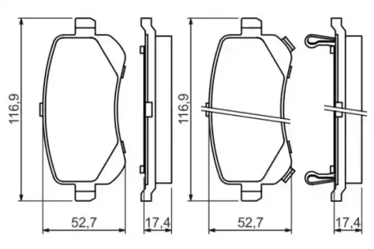 Тормозные колодки дисковые задняя ось BOSCH 0 986 494 496