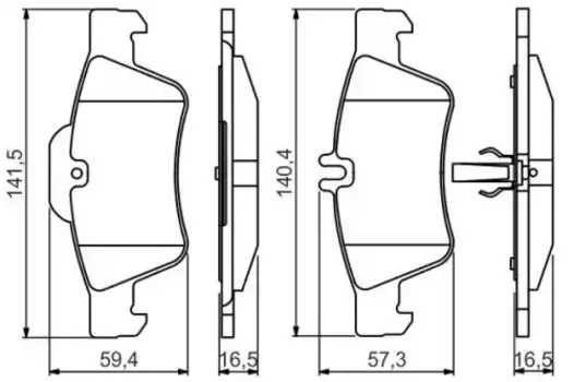 Тормозные колодки дисковые задняя ось BOSCH 0 986 495 248
