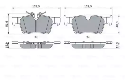 Тормозные колодки дисковые задняя ось BOSCH 0 986 424 802