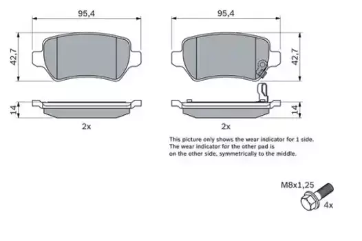 Тормозные колодки дисковые задняя ось BOSCH 0 986 424 646