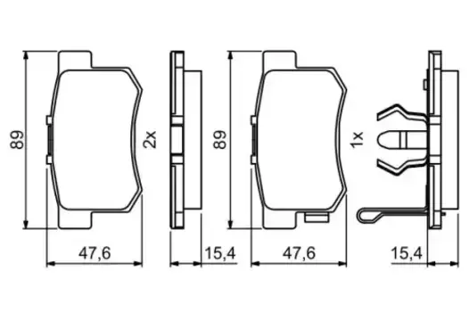 Тормозные колодки дисковые задняя ось BOSCH 0 986 494 233