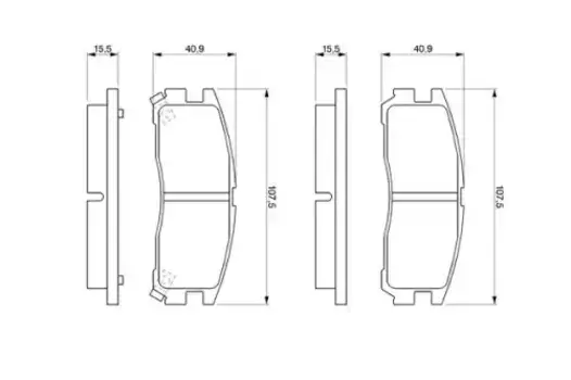 Тормозные колодки дисковые задняя ось BOSCH 0 986 461 145
