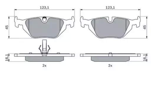 Тормозные колодки дисковые задняя ось BOSCH 0 986 424 484