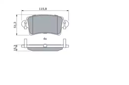 Тормозные колодки дисковые задняя ось BOSCH 0 986 494 043