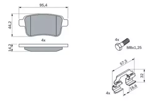 Тормозные колодки дисковые задняя ось BOSCH 0 986 494 331