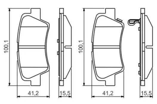Тормозные колодки дисковые задняя ось BOSCH 0 986 495 351