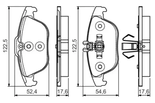 Тормозные колодки дисковые задняя ось BOSCH 0 986 495 105